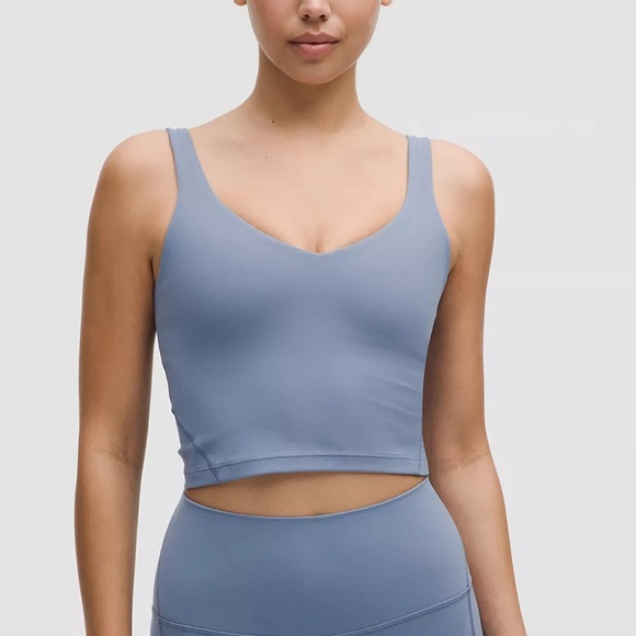 Lululemon Align Blue Cropped Tank Top Washed Denim - Picture 1 of 6
